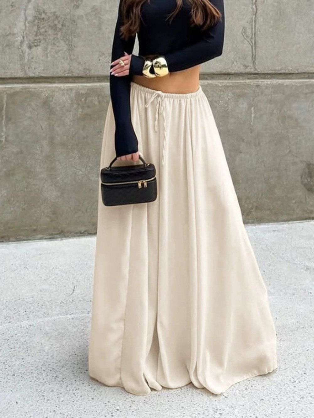 Forever 21 Fall Apricot Chiffon Floor Length Skirt Pants